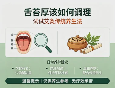 舌苔厚如何调理？试试艾灸传统养生法