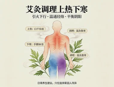 艾灸调理上热下寒 传统养生舒缓之道